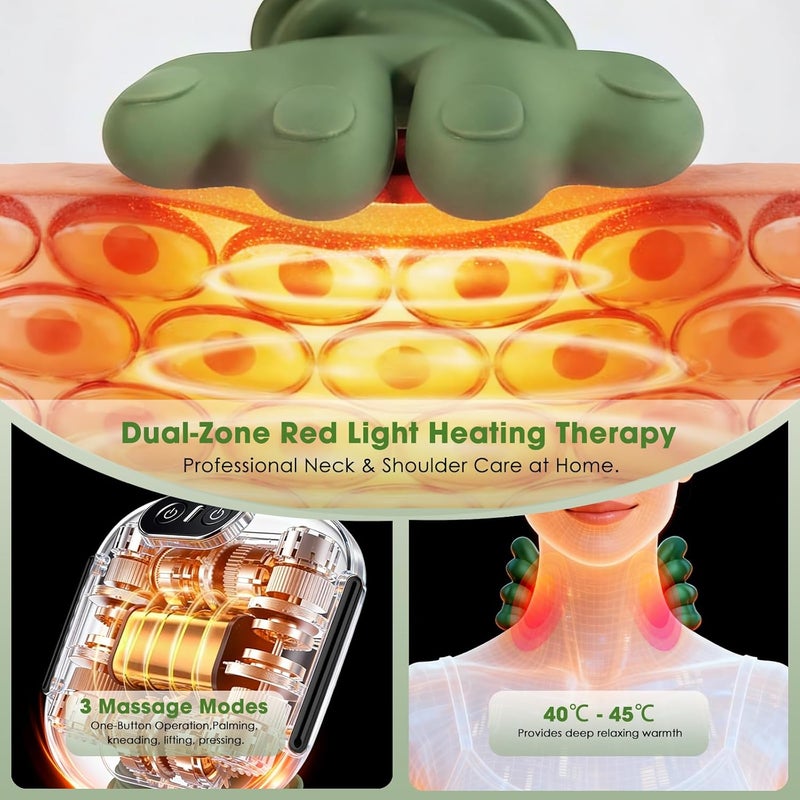 Eworld Neck & Shoulder Massager with Heat for Pain Relief, Cordless Shiatsu 4D Kneading Massager with Bionic Palm Simulation, Deep Tissue Electric Neck & Back Massager - Image 3